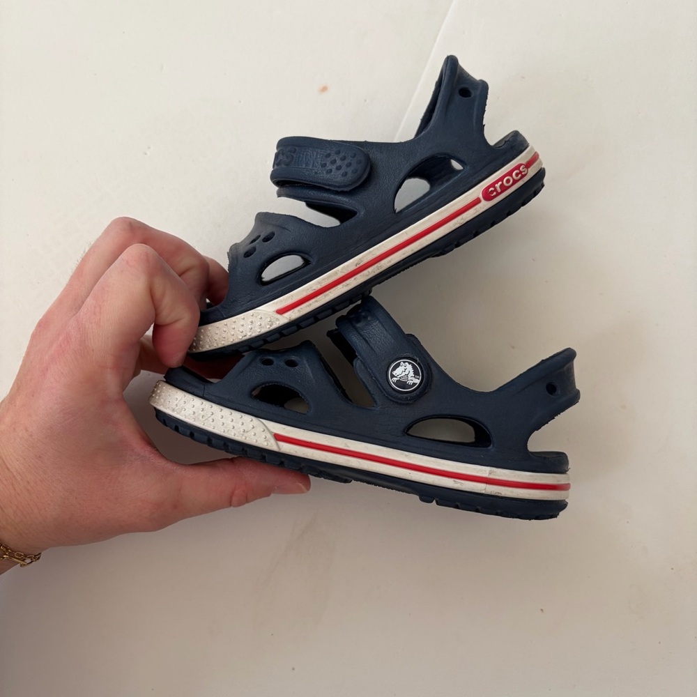 CROCS Kids Dark Blue Sandals toddler 7 - Picture 4 of 6